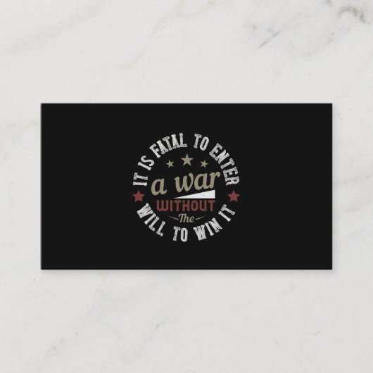 Het is fataal om een oorlog te beginnen zonder de  visitekaartje (Voorkant)