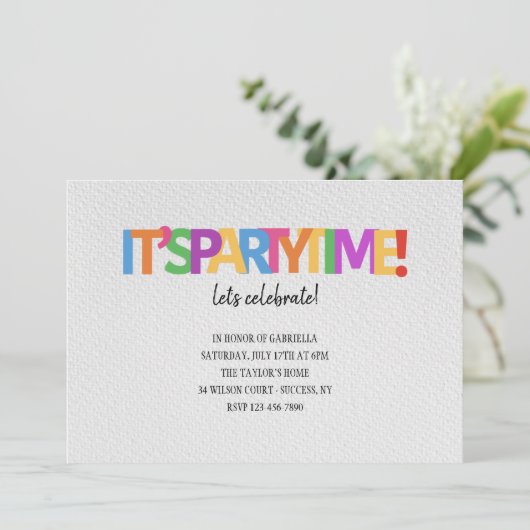 Het is feest! kaart (Staand voorkant)