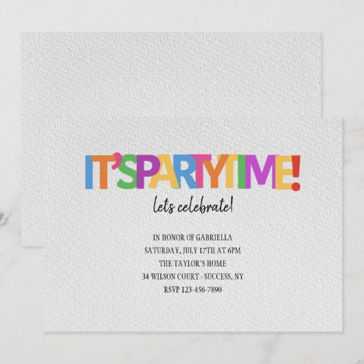 Het is feest! kaart (Voorkant / Achterkant)