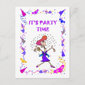 Het is feest, mevrouw uitnodiging briefkaart