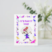 Het is feest, mevrouw uitnodiging briefkaart (Staand voorkant)