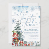 Het is feest tijd Kerstmis verjaardag uitnodiging (Voorkant)