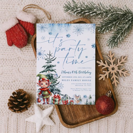 Het is feest tijd Kerstmis verjaardag uitnodiging