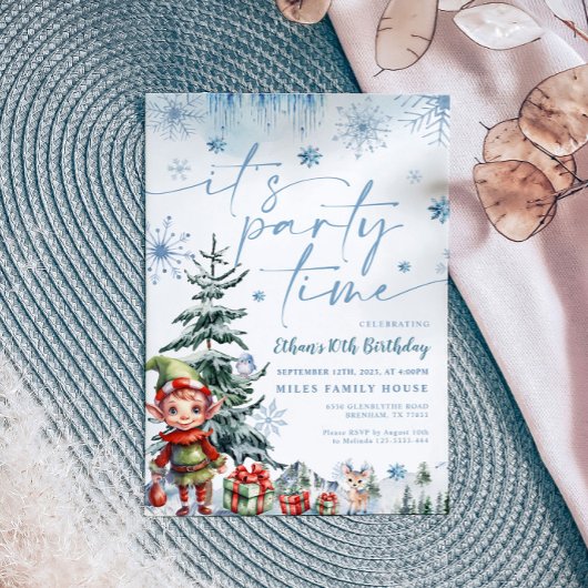 Het is feest tijd Kerstmis verjaardag uitnodiging