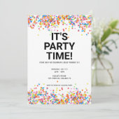 Het is feest Tijd Verjaardagsuitnodiging Kaart (Staand voorkant)