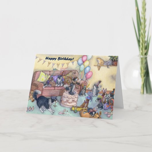 Het is feest! Verjaardagsstijl Kaart (Voorkant)