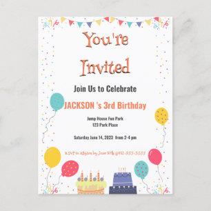 Het is Feest Verjaardagsuitnodiging Briefkaart