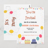 Het is Feest Verjaardagsuitnodiging Briefkaart (Voorkant / Achterkant)