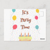 Het is Feest Verjaardagsuitnodiging Briefkaart (Achterkant)