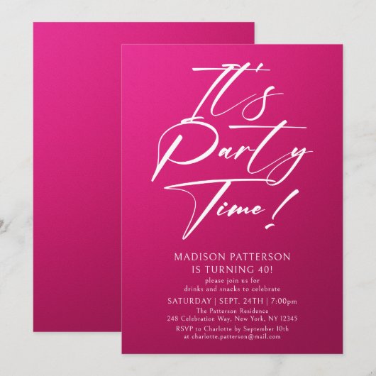 Het is feestdag 40e verjaardag Eenvoudige legant Kaart (Voorkant / Achterkant)