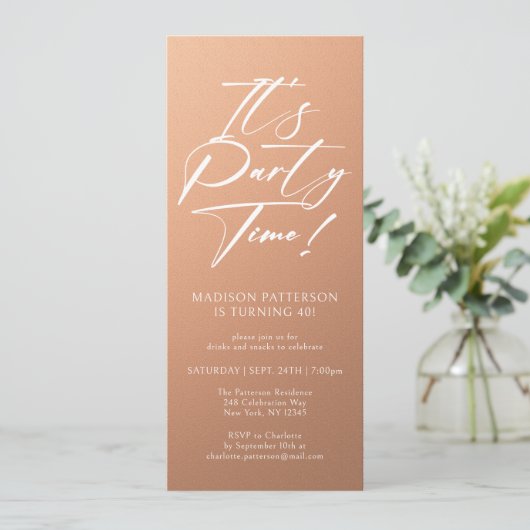 Het is feestdag 40e verjaardag Eenvoudige legant Kaart (Staand voorkant)