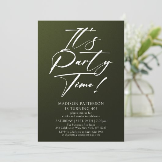 Het is feestdag 40e verjaardag Eenvoudige legant Kaart (Staand voorkant)