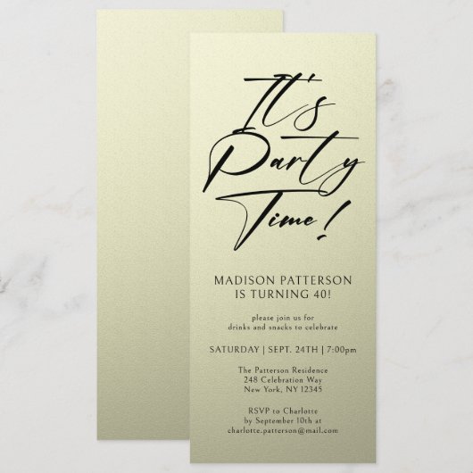 Het is feestdag 40e verjaardag Eenvoudige legant Kaart (Voorkant / Achterkant)