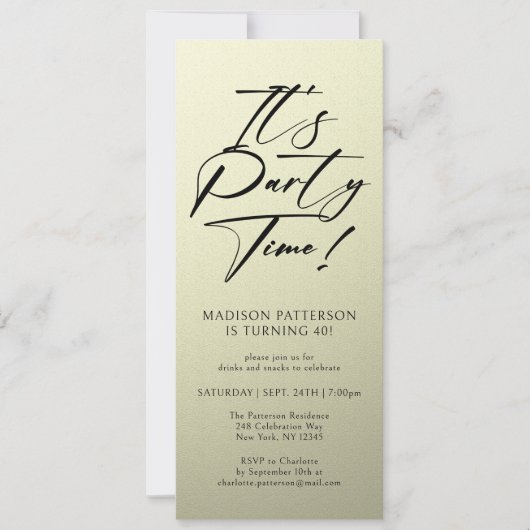 Het is feestdag 40e verjaardag Eenvoudige legant Kaart (Voorkant)