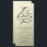 Het is feestdag 40e verjaardag Eenvoudige legant Kaart<br><div class="desc">Het is de Tijd van de Partij 40e Veertig Eenvoudige Elegant Uitnodiging van de Partij van de Partij Eenvoudige Nota eigenschappen een minimalistisch ontwerp met de tekst "De Tijd van de Partij van het Partij!"in moderne zwarte kalligrafische manuscripttypografie uit en hieronder gepersonaliseerd met uw douanetekst. De stijl en de kleur...</div>