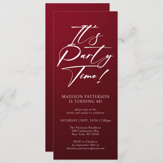 Het is feestdag 40e verjaardag Eenvoudige legant Kaart (Voorkant / Achterkant)