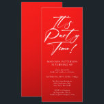 Het is feestdag 40e verjaardag Eenvoudige legant Kaart<br><div class="desc">Het is de Tijd van de Partij 40e Veertig Eenvoudige Elegant Uitnodiging van de Partij van de Partij Eenvoudige Nota eigenschappen een minimalistisch ontwerp met de tekst "De Tijd van de Partij van het Partij!"in moderne witte kalligrafische manuscripttypografie uit en hieronder gepersonaliseerd met uw douanetekst. De stijl en de kleur...</div>