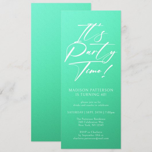 Het is feestdag 40e verjaardag Eenvoudige legant Kaart (Voorkant / Achterkant)