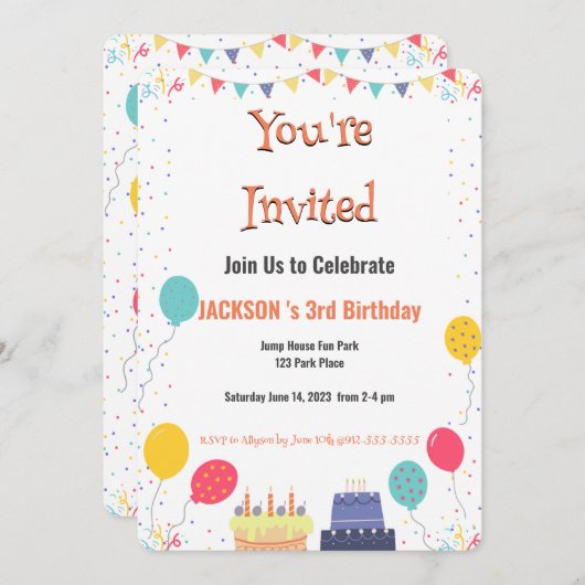 Het is feestdag kaart (Voorkant / Achterkant)