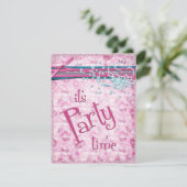 Het is feestelijke Fancy roze cupcake-uitnodiginge Kaart (Staand voorkant)