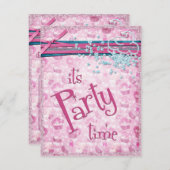 Het is feestelijke Fancy roze cupcake-uitnodiginge Kaart (Voorkant / Achterkant)