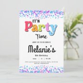 Het is feesttijd - Confetti-feestuitnodiging Kaart (Staand voorkant)