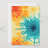 Het is feesttijd Groovy Tie Dye Verjaardag Uitnodi Kaart (Achterkant)