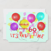 Het is feesttijd kleurrijke ballonnen gepersonalis kaart (Voorkant)