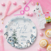 Het is feesttijd Pinguïn winter verjaardag Papieren Bordje (Feest)