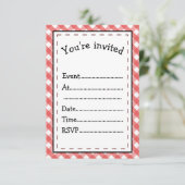 Het Is Feesttijd Rood Gingham Kaart (Staand voorkant)