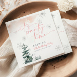 Het is feesttijd Verjaardag servetten, Winter Verj Servet