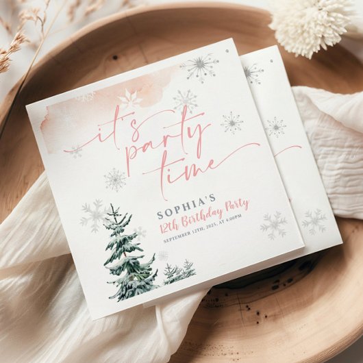 Het is feesttijd Verjaardag servetten, Winter Verj Servet