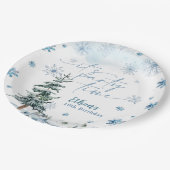 Het is feesttijd winter verjaardag papieren bordje (Gekanteld)