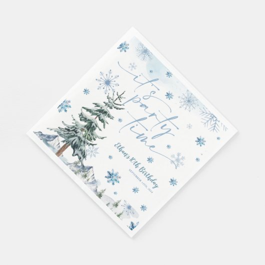 Het is feesttijd winter verjaardag servet (Hoek)