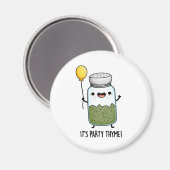 Het is feesttijm grappige kruiden woordspeling magneet (Voorkant / Achterkant)