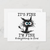 Het is Fijn Grappig Kat T-shirt - Classic Fit Feestdagenkaart (Voorkant / Achterkant)