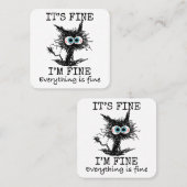 Het is Fijn Grappig Kat T-shirt - Classic Fit Vierkante Visitekaartje (Voorkant / Achterkant)