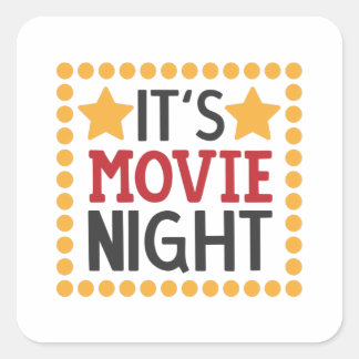 Het is filmavond vierkante sticker