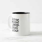 Het is Fine Hand Lettered Tweekleurige Koffiemok (Voorkant links)