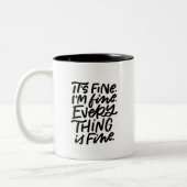Het is Fine Hand Lettered Tweekleurige Koffiemok (Links)