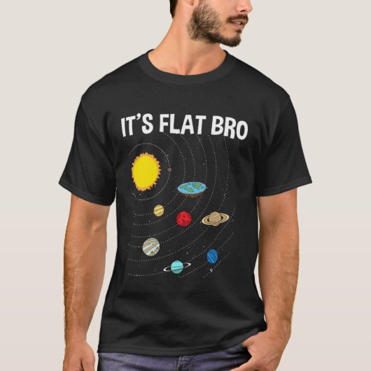 Het is Flat Bro Flat Earth Map Conspiracy T-shirt (Voorkant)