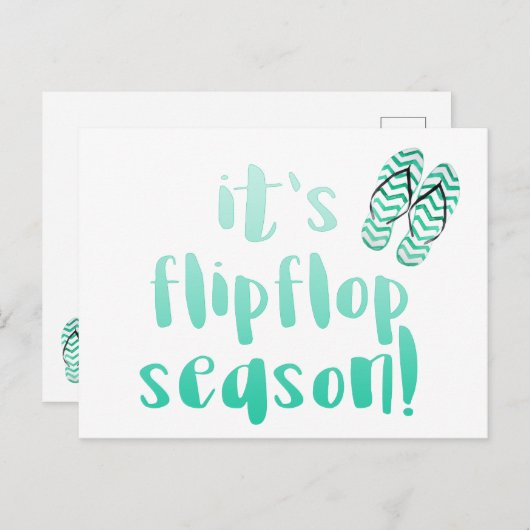 Het is Flipflop Sason - Fun Summer Quote Briefkaart (Voorkant / Achterkant)