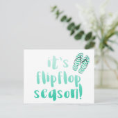 Het is Flipflop Sason - Fun Summer Quote Briefkaart (Staand voorkant)