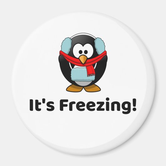 Het is Freezing. Funny Cold Penguin Magneet (Voorkant)