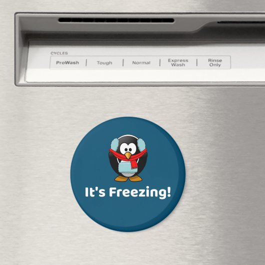 Het is Freezing. Funny Cold Penguin Magnet (Insitu (Vaatwasser))