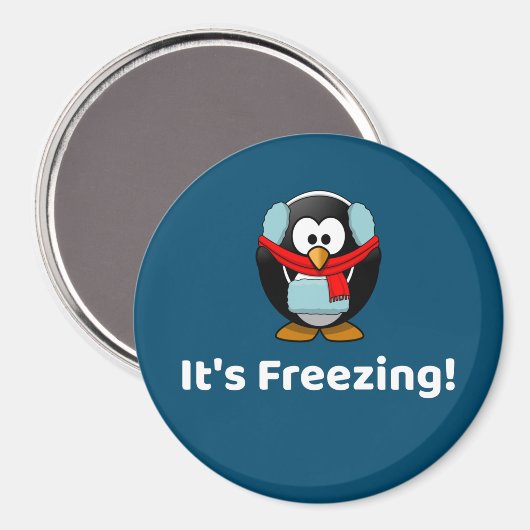 Het is Freezing. Funny Cold Penguin Magnet (Voorkant / Achterkant)