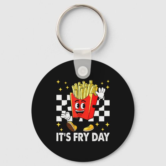 Het is Frietdag - Grappige frietjes fastfood  Sleutelhanger (Voorkant)