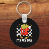 Het is Frietdag - Grappige frietjes fastfood  Sleutelhanger (Voorkant)