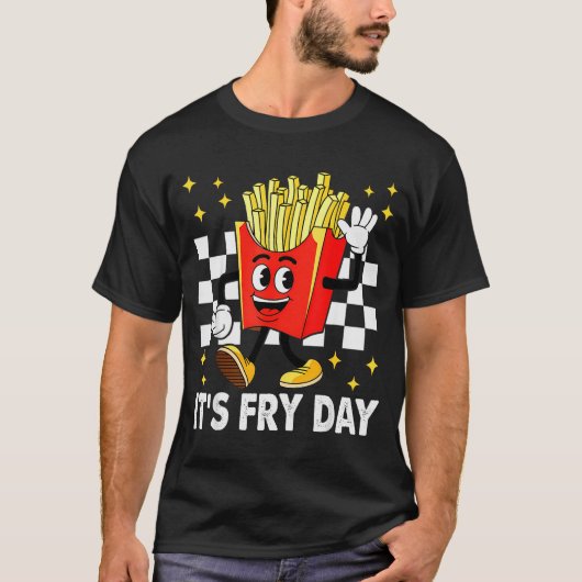 Het is frietdag - Grappige frietjes fastfood T-shirt (Voorkant)