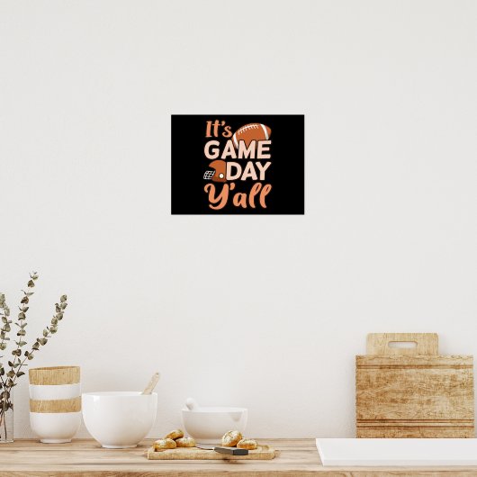 Het is Game Day Y'all Football Player Coach Poster (Keuken)